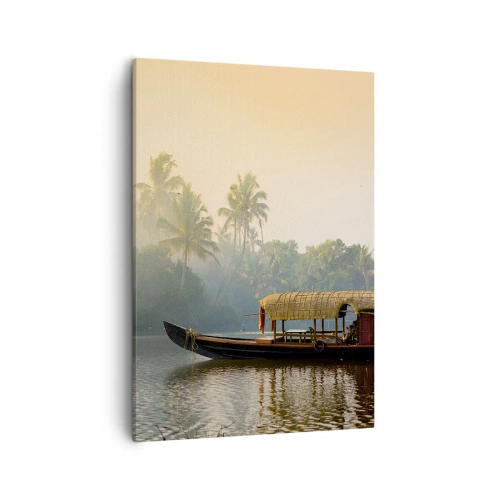 Schilderen op canvas - Huis aan de rivier - 50x70 cm