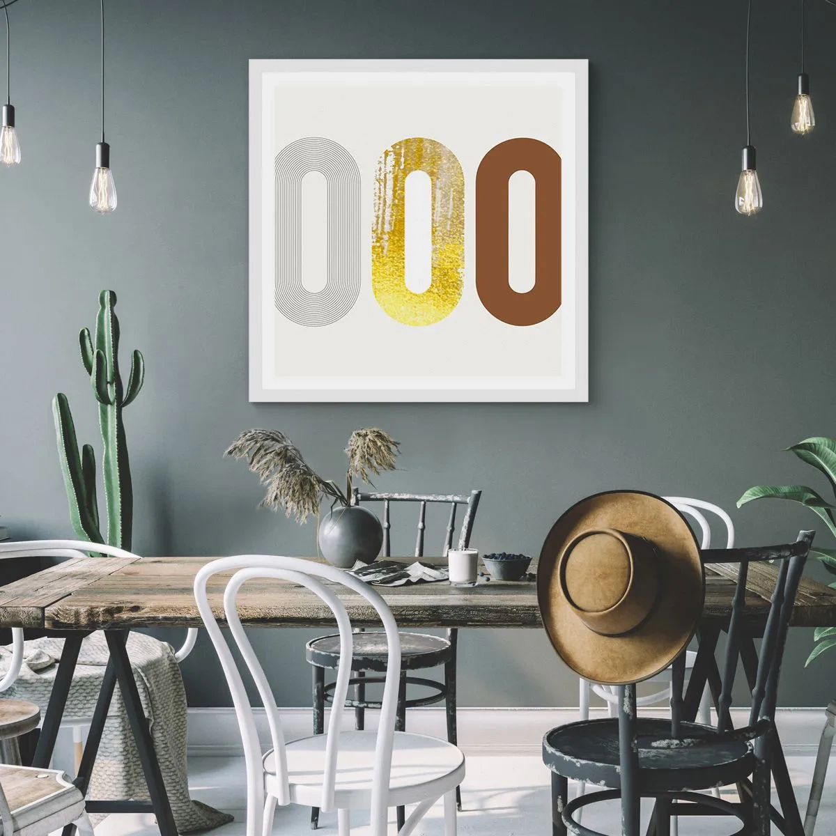 Poster in een witte lijst - Oooo! - 30x30 cm