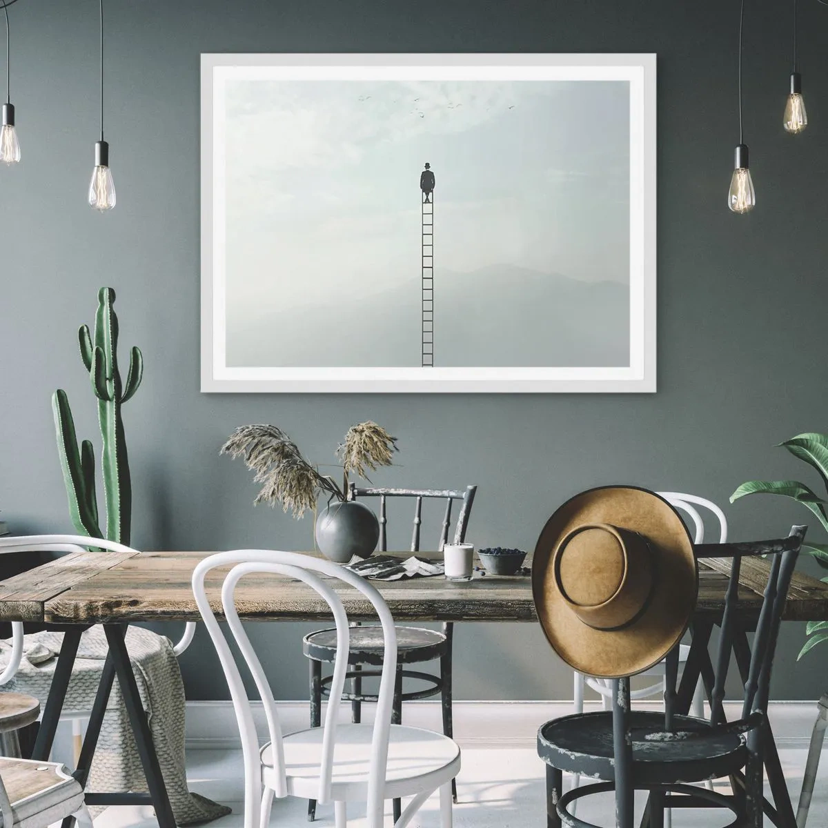 Poster in een witte lijst - Stap verder op! - 70x50 cm