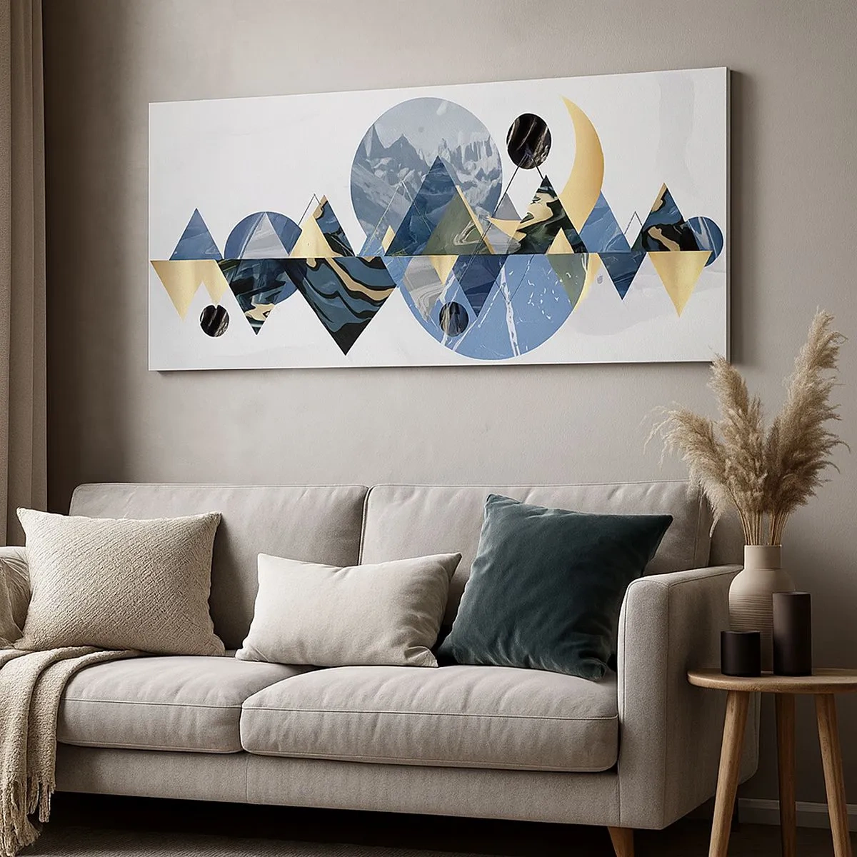 Schilderen op canvas - Geometrisch landschap - 100x40 cm