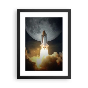 Poster in een zwarte lijst - Het begin van een onaards avontuur - 30x40 cm