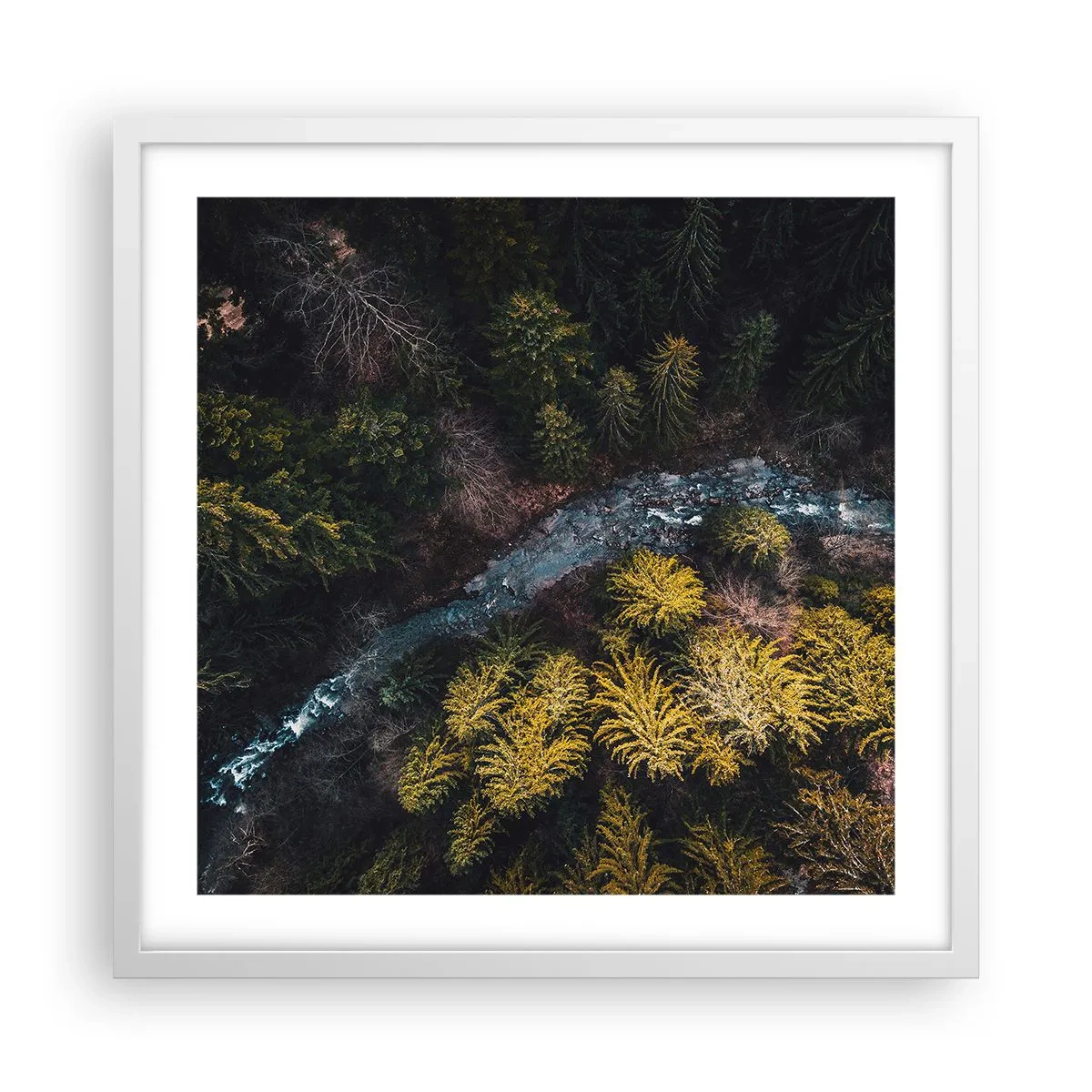 Poster in een witte lijst - Snel, sneller en sneller - 50x50 cm