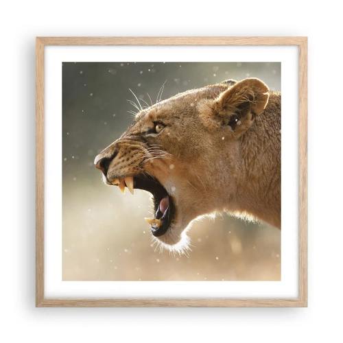 Een poster in een licht eiken lijst - Probeer niet te luisteren - 50x50 cm