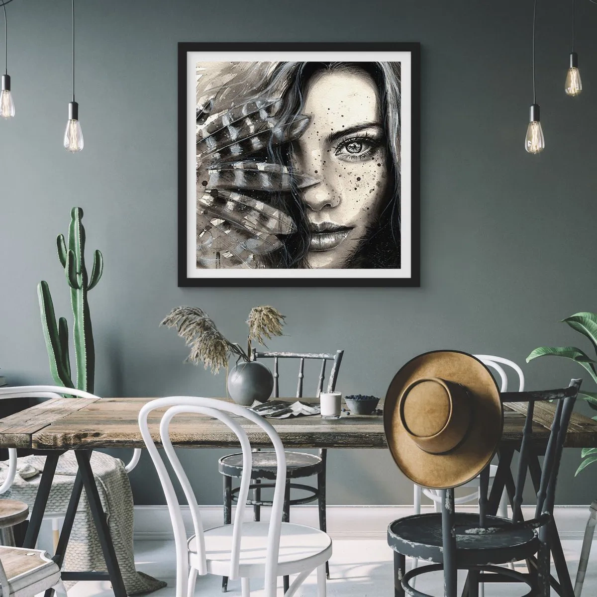 Poster in een zwarte lijst - Wilde schoonheid - 30x30 cm