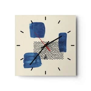 Wandklok - Klok - Een abstract kwartet - 30x30 cm
