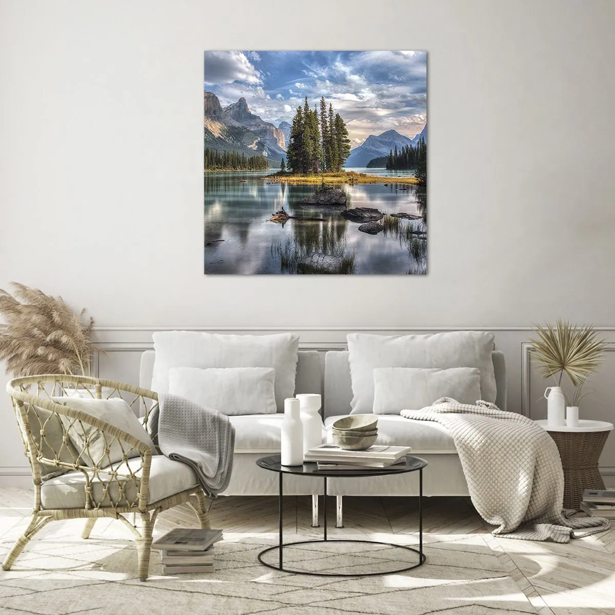 Schilderen op glas - Aan het grote en schone water ... - 70x70 cm