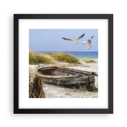 Poster in een zwarte lijst - Badend in de wind - 30x30 cm
