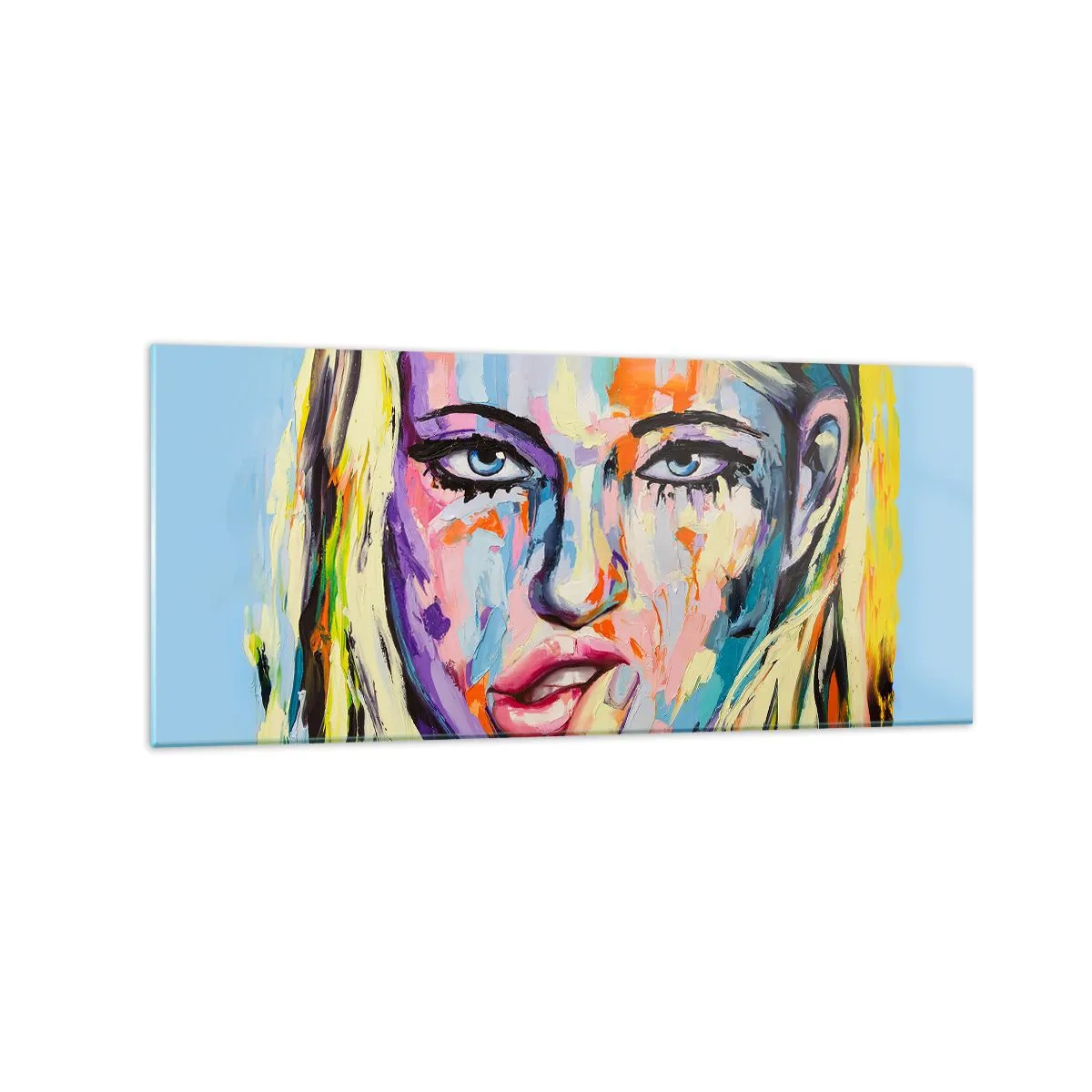 Schilderen op glas - Kijk haar recht in de ogen - 120x50 cm
