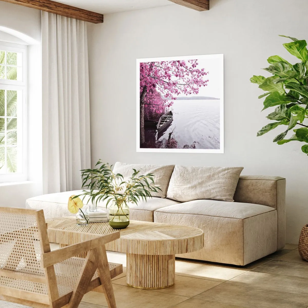 Poster - In roze stilte - 60x60 cm