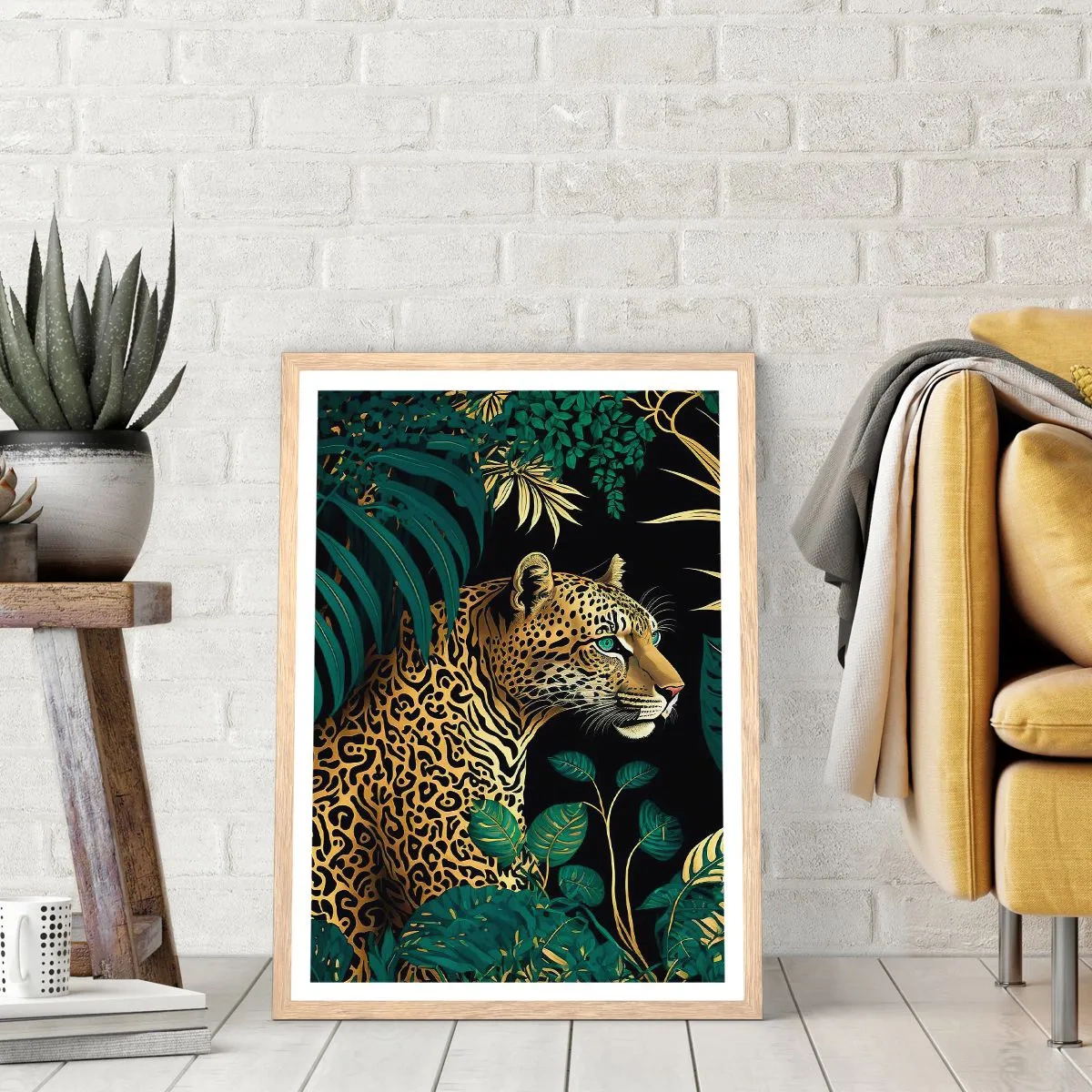 Een poster in een licht eiken lijst - Een gastheer in de jungle - 70x100 cm