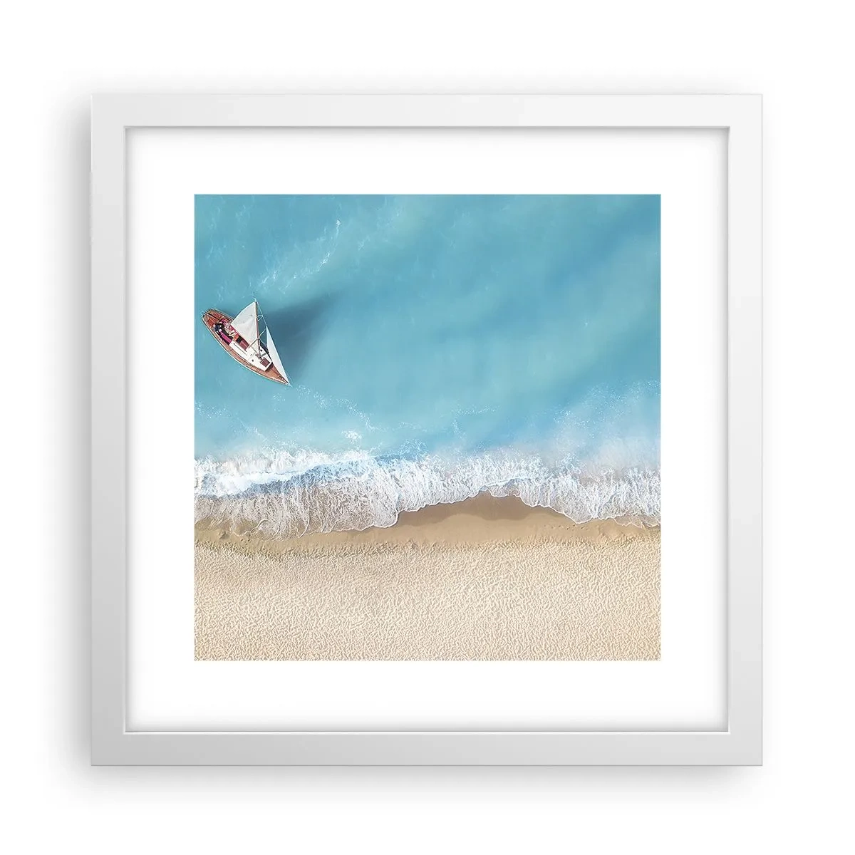 Poster in een witte lijst - Op de grens van blauw en goud - 30x30 cm