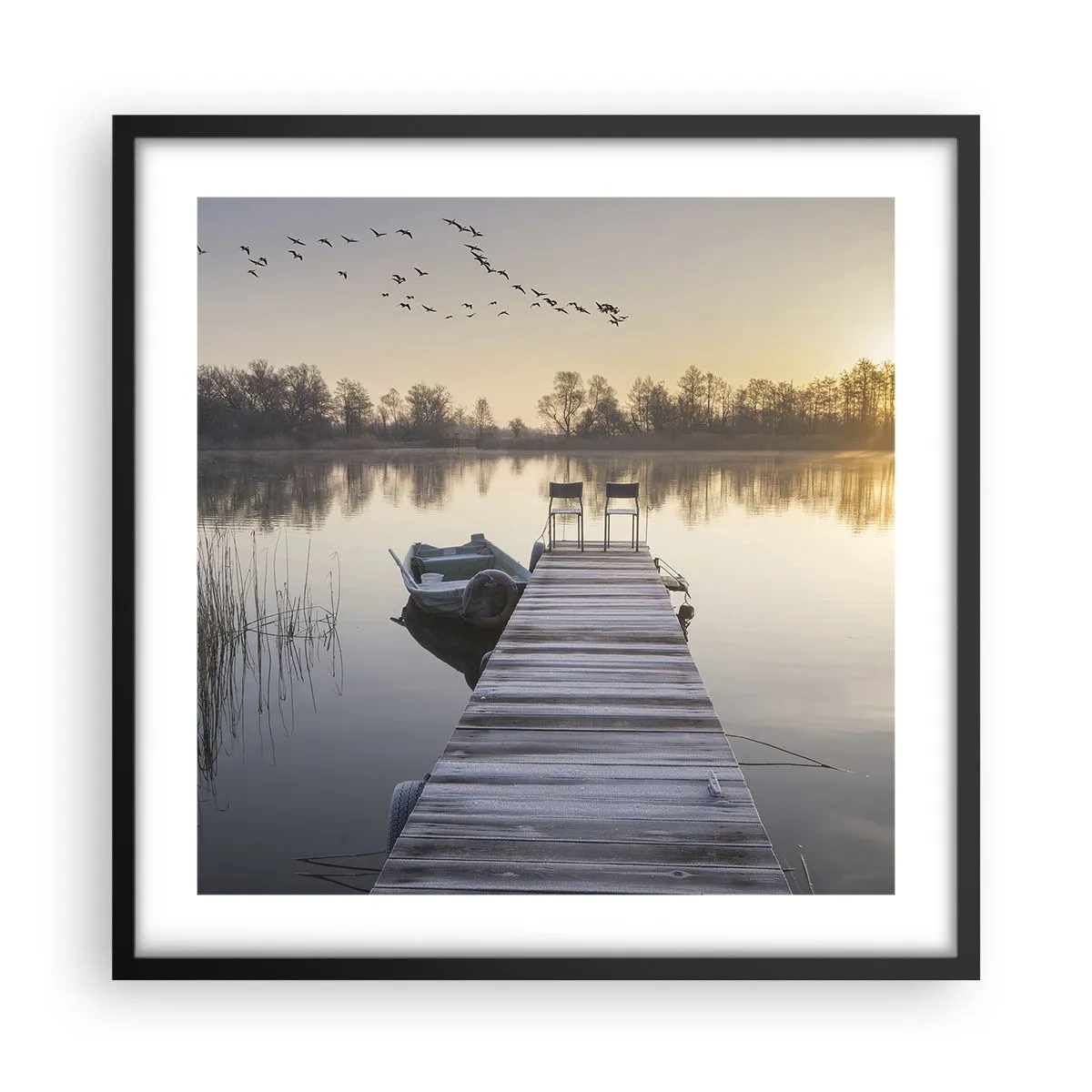 Poster in een zwarte lijst - Ik ben zo terug - 50x50 cm