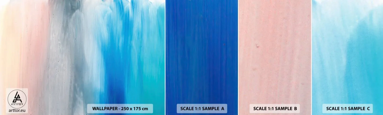 Fotobehang Staaltje Standard Eco - Elementen: lucht - Abstractie, Deel, Pastel - 100x30 cm