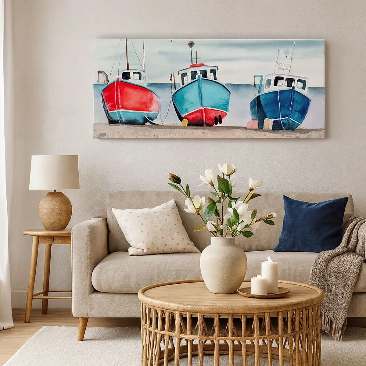 Schilderen op canvas - Klaar om te vissen - 100x40 cm