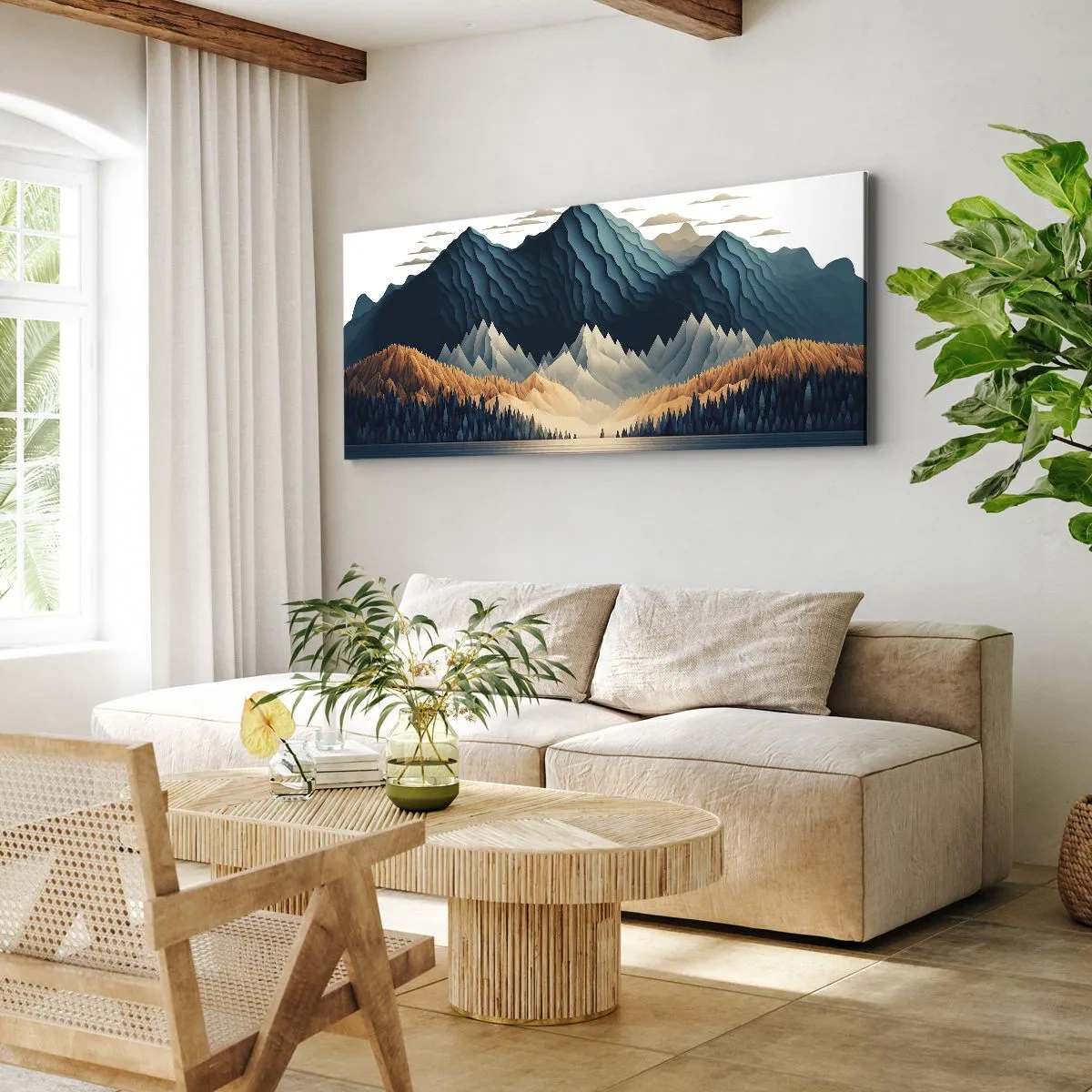 Schilderen op canvas - Perfect berglandschap - 160x50 cm