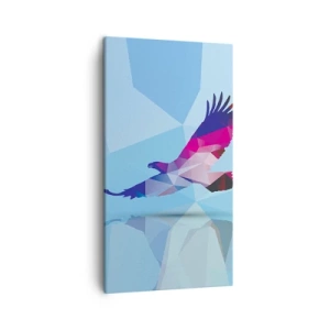 Schilderen op canvas - Adelaar in een lila kristal - 45x80 cm