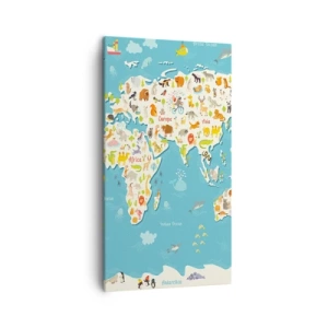 Schilderen op canvas - We houden van de hele wereld - 45x80 cm