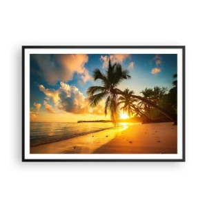 Poster in een zwarte lijst - Caribische droom - 100x70 cm