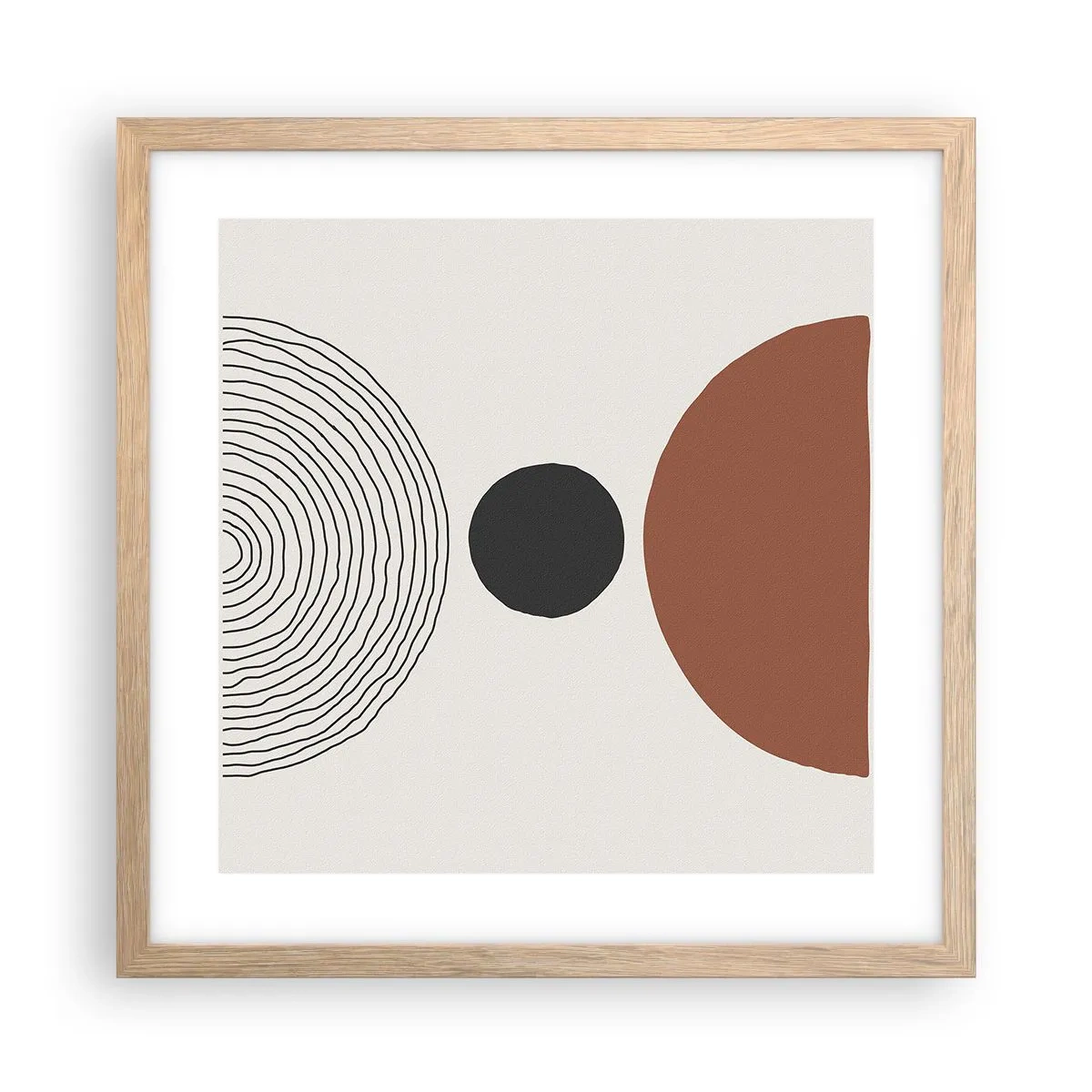 Een poster in een licht eiken lijst - Het middelpunt van de aandacht - 40x40 cm