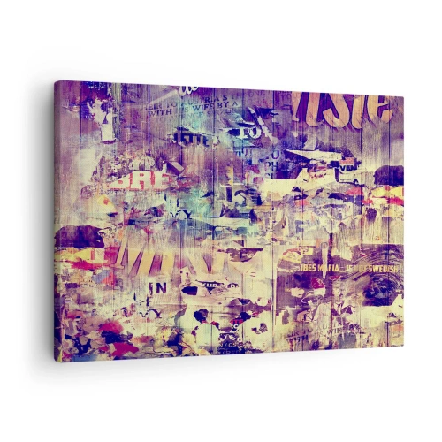 Schilderen op canvas - Kleurrijke abstracte collage met tekst en afbeeldingen - 70x50cm - En dat is alles wat er zal blijven - Moderne wanddecoratie voor woonkamer en slaapkamer ARTTOR