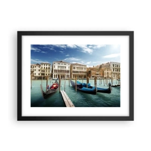 Poster in een zwarte lijst - Paleizen in het blauw - 40x30 cm