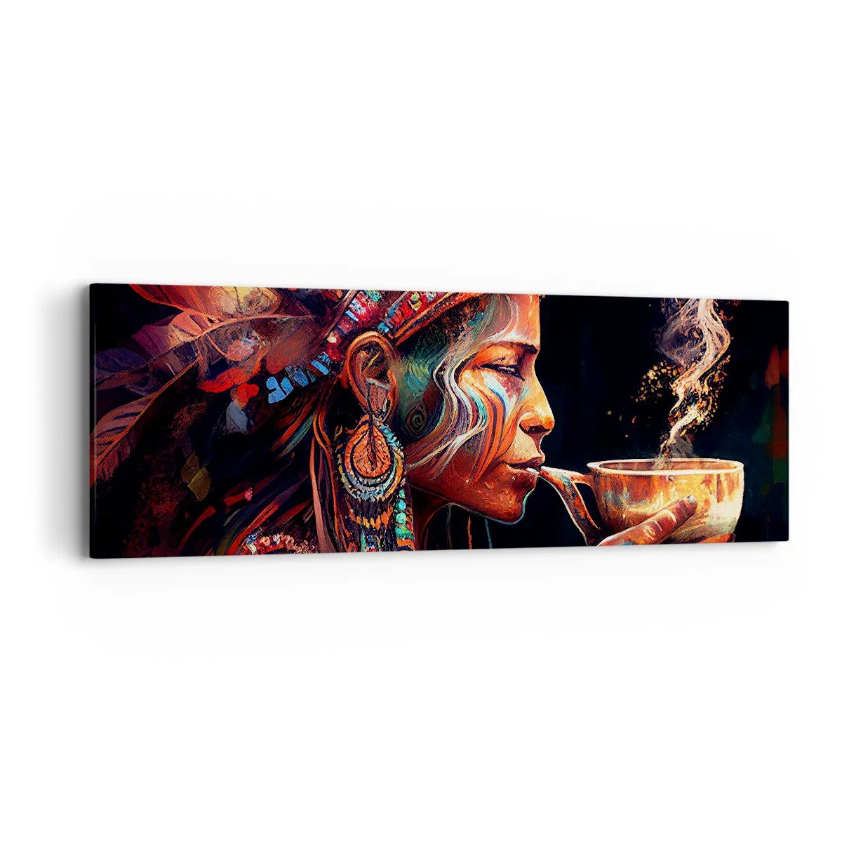 Schilderen op canvas - Magisch ritueel - 90x30 cm