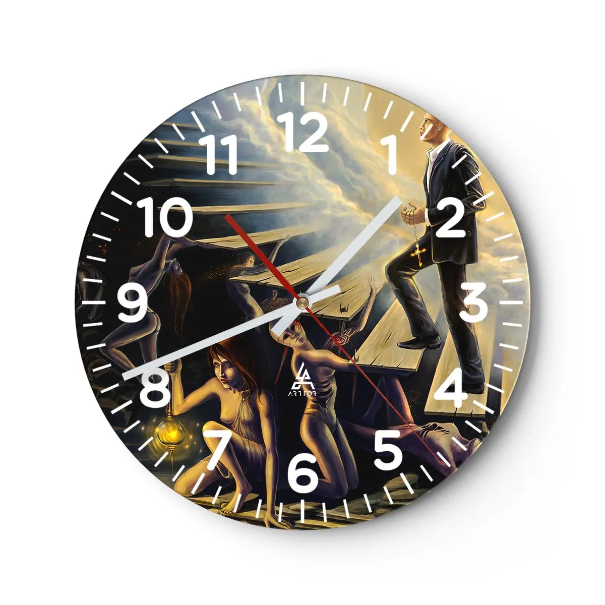 Wandklok - Klok - Danteske reis naar het licht - 40x40 cm