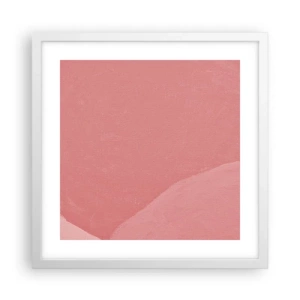 Poster in een witte lijst - Organische compositie in roze - 40x40 cm