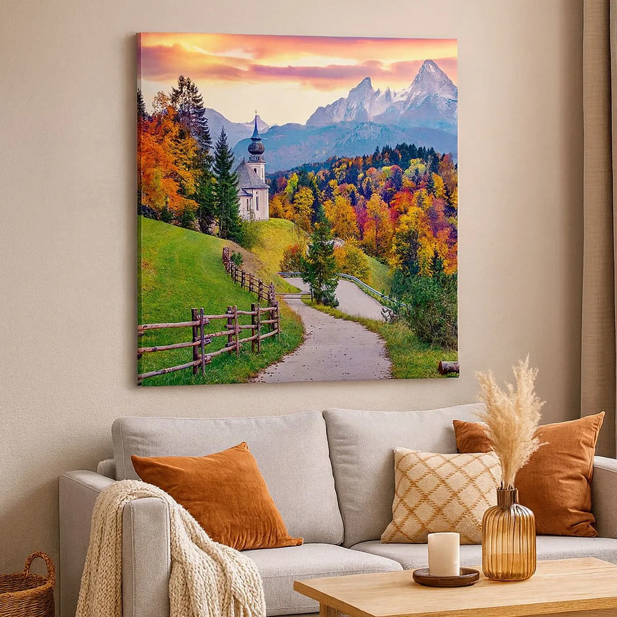 Schilderen op canvas - Landschap zoals geschilderd - 30x30 cm