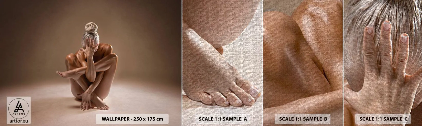 Fotobehang Monster Premium Canvas - De eenheid van lichaam en geest - Lichaam, Vrouw, Model - 100x30 cm