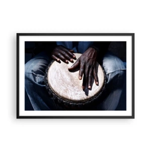 Poster in een zwarte lijst - Leef in je eigen ritme - 70x50 cm