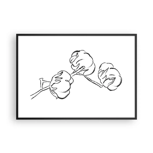 Poster in een zwarte lijst - Katoen dons - 100x70 cm