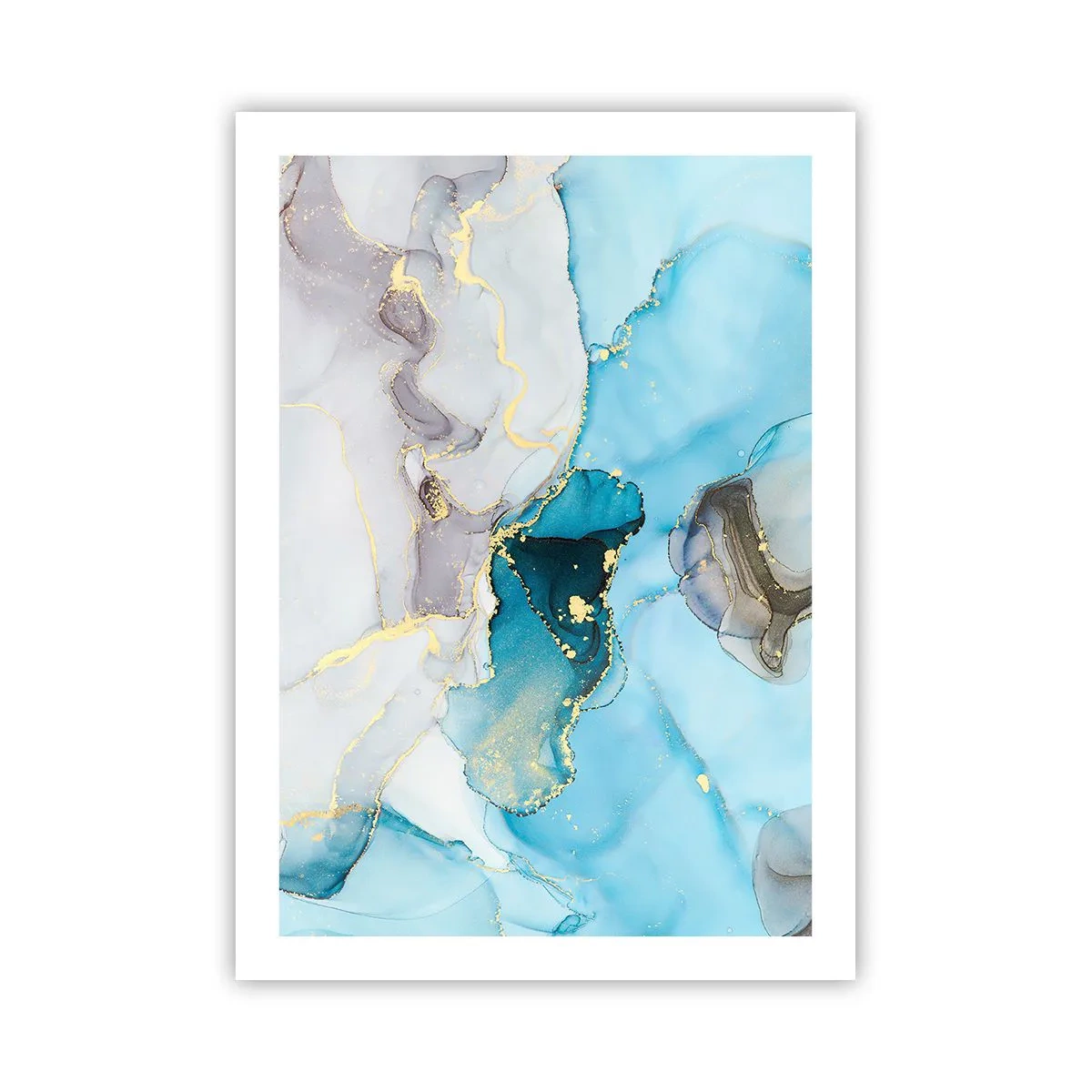 Poster - Een studie van de ontmoeting van grijs en turkoois - 50x70 cm