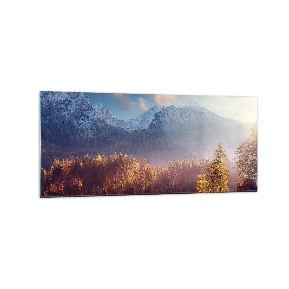 Schilderen op glas - In bergen en dalen - 120x50 cm