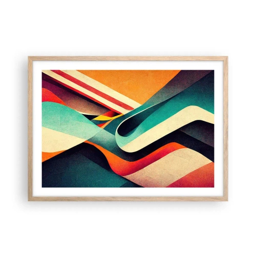 Een poster in een licht eiken lijst - Intensieve compositie - 70x50 cm