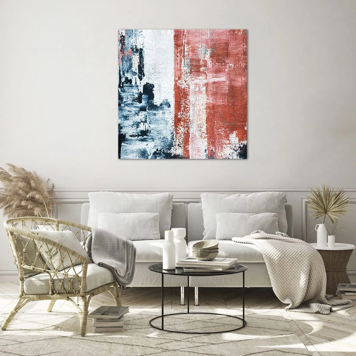 Schilderen op glas - Fifty Fifty abstract - 70x70 cm