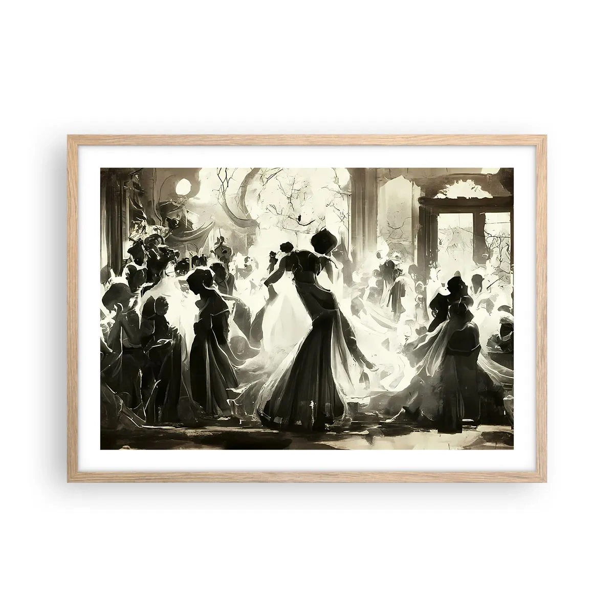 Een poster in een licht eiken lijst - De grote maskerade - 70x50 cm