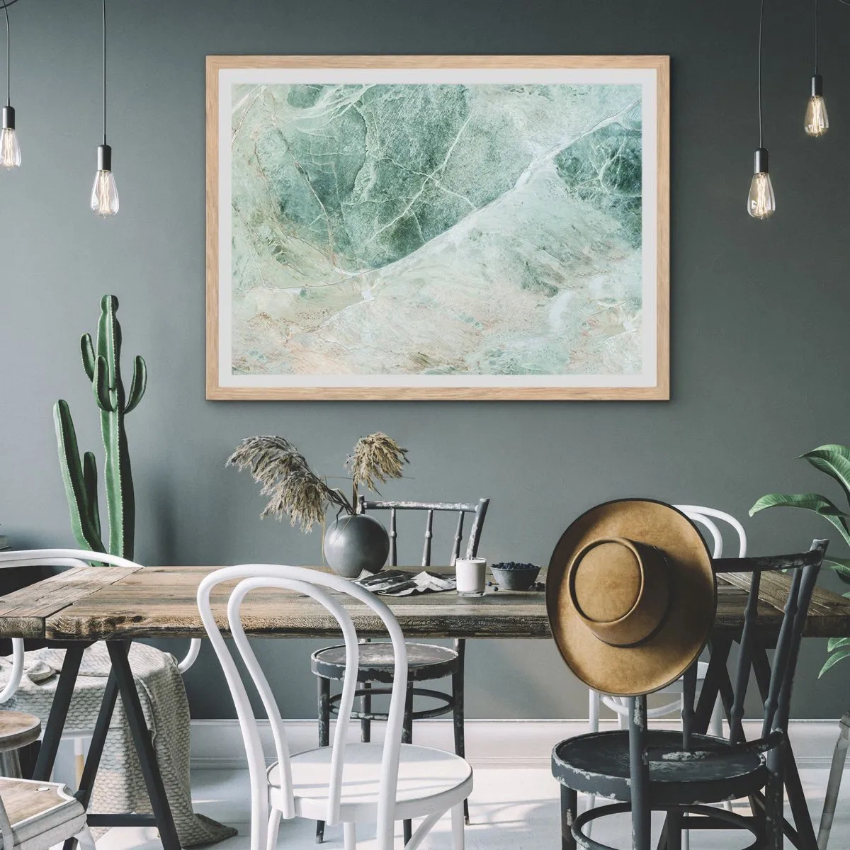 Een poster in een licht eiken lijst - De nobele kou van steen - 100x70 cm