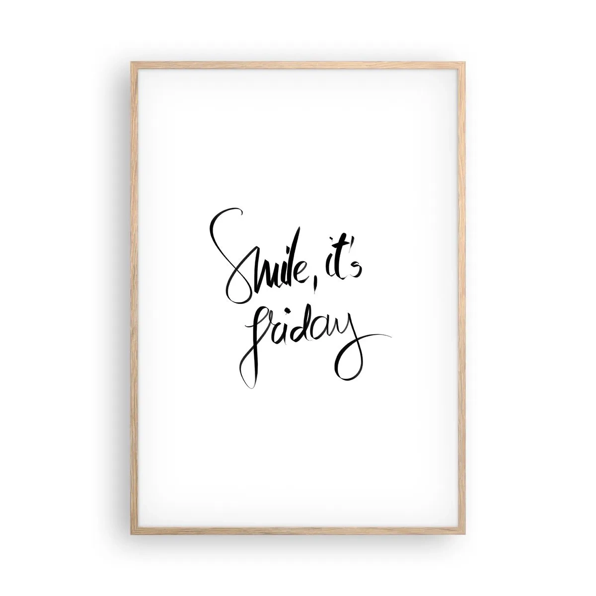 Een poster in een licht eiken lijst - Echte vreugde - 70x100 cm