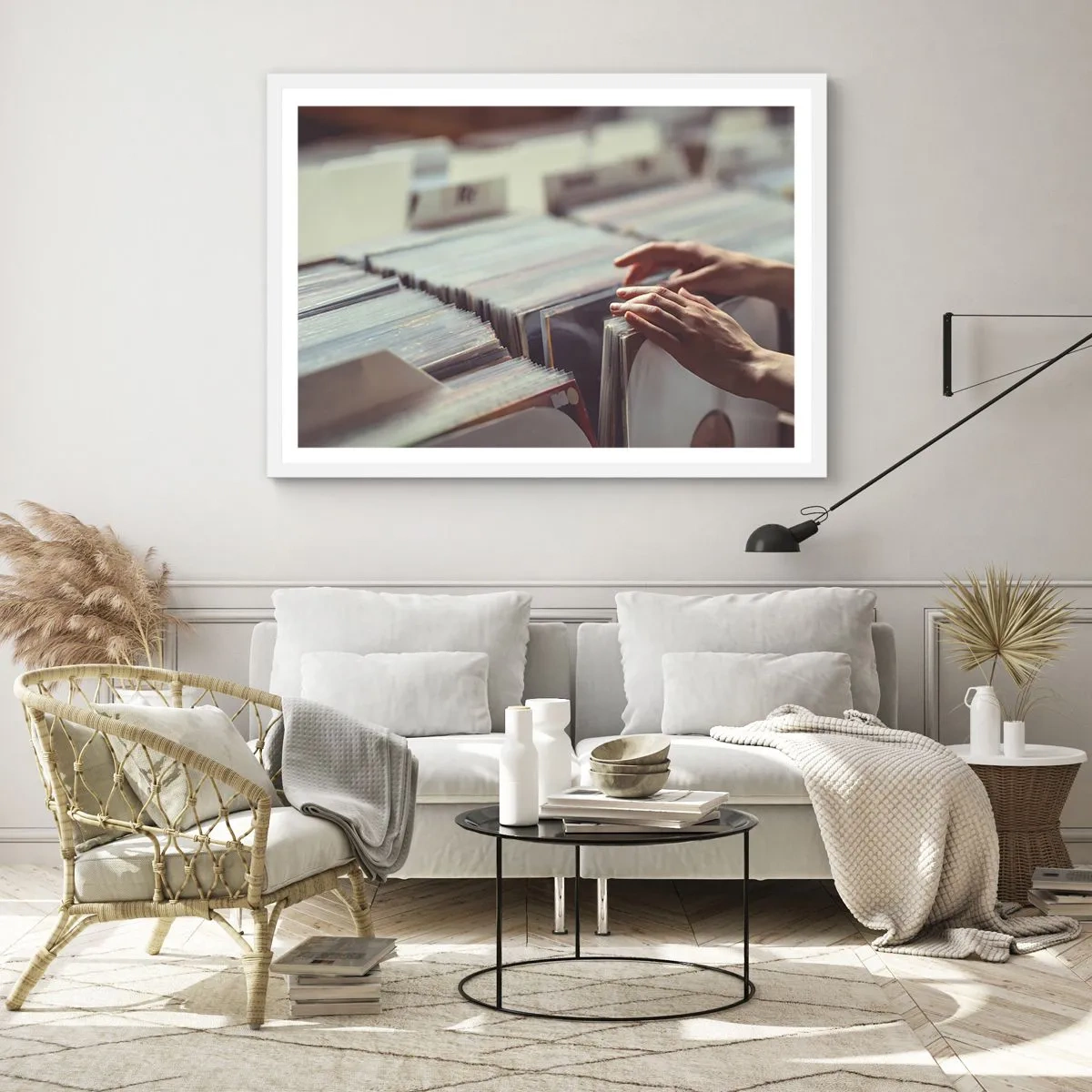 Poster in een witte lijst - Op zoek naar emoties - 100x70 cm