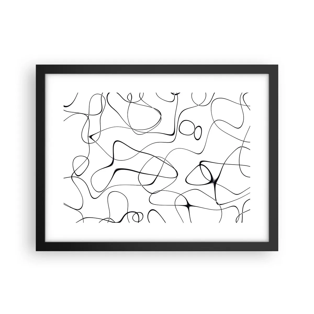 Poster in een zwarte lijst - Levenspaden, wisselvalligheden - 40x30 cm