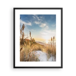 Poster in een zwarte lijst - Noord strand - 40x50 cm