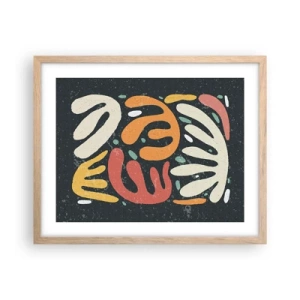 Een poster in een licht eiken lijst - Compositie – ik sta op het punt je te pakken te krijgen - 50x40 cm