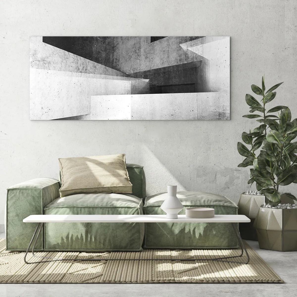 Schilderen op glas - De structuur van de ruimte - 120x50 cm