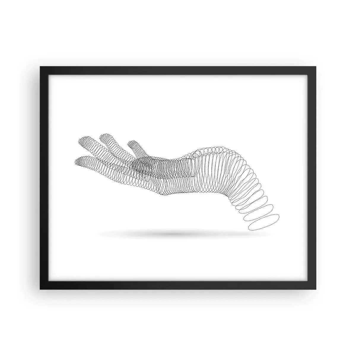 Poster in een zwarte lijst - Veerkrachtige hand - 50x40 cm