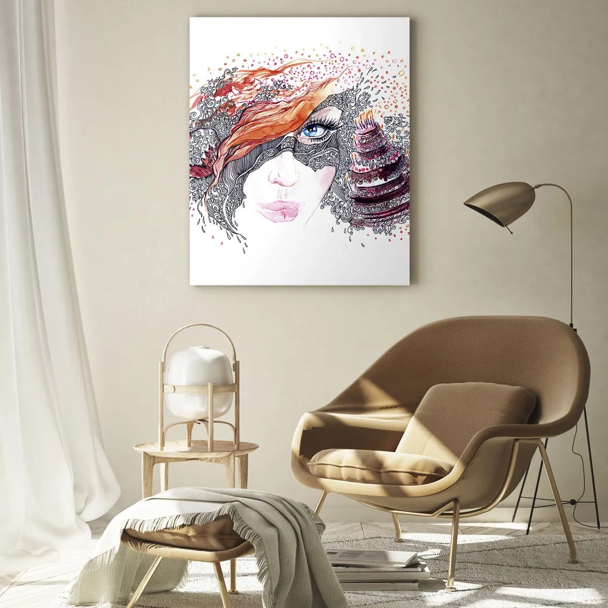 Schilderen op glas - Elke dag is er een feestdag met haar - 50x70 cm