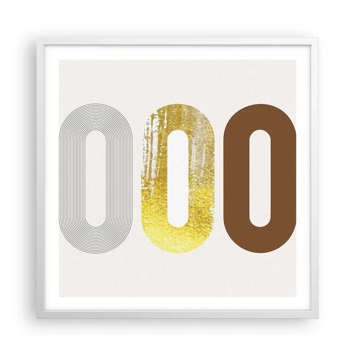 Poster in een witte lijst - Oooo! - 60x60 cm