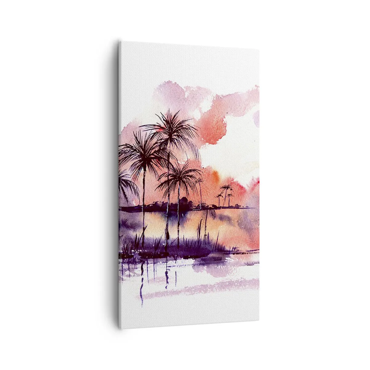 Schilderen op canvas - De rust van de tropen in het rood - 55x100 cm