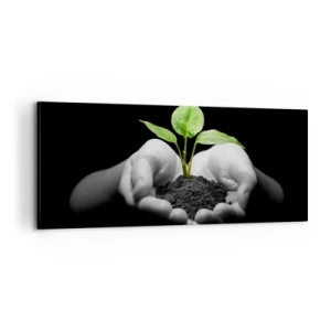 Schilderen op canvas - Ik hou van de natuur, ik bescherm haar - 100x40 cm