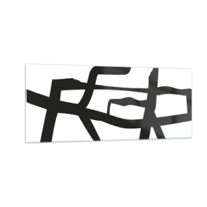 Schilderen op glas - Zwart-wit ontwerp - 100x40 cm